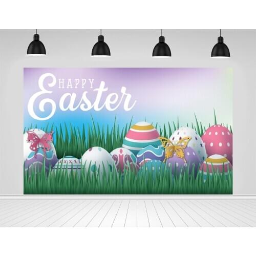 Scopiso Photographic Easter Backdrops Doodle Eggs on the Grass Portrait Photo Studio Decoration Props Photography Background