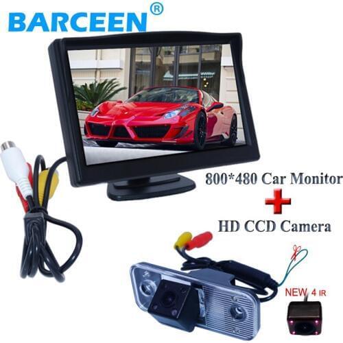 Parking assist system include 5" size car monitor and car rear camera Abs shell fit for Hyundai new Santafe Santa Fe Azera