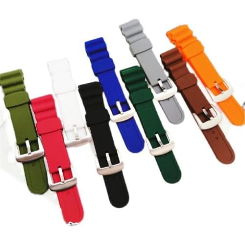 Replacement Watch Band Silicone Watch Strap 22mm For Diving 200m Automatic Watch