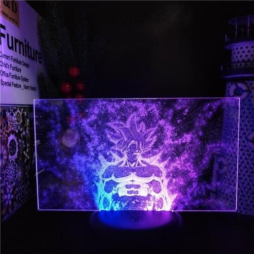 Ultra Instinct Goku Dragon Ball Super 3D Night Light Son Goku Anime Figure Lamp Kawaii Room Decor Luminaria Lampara Led Manga