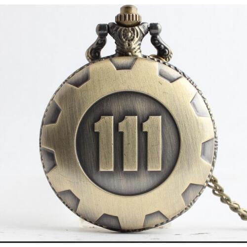 Vintage Fallout 4 Vault 111 pocket watch Necklace vintage Game Cabochon Watches Pendants 20pca