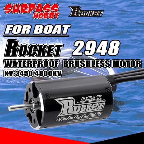 SURPASS HOBBY ROCKET 2948 Brushless Motor Waterproof 3450KV 4800KV 4 Poles for 600-800mm RC Boat Traxxas Blast Feilun Spartan