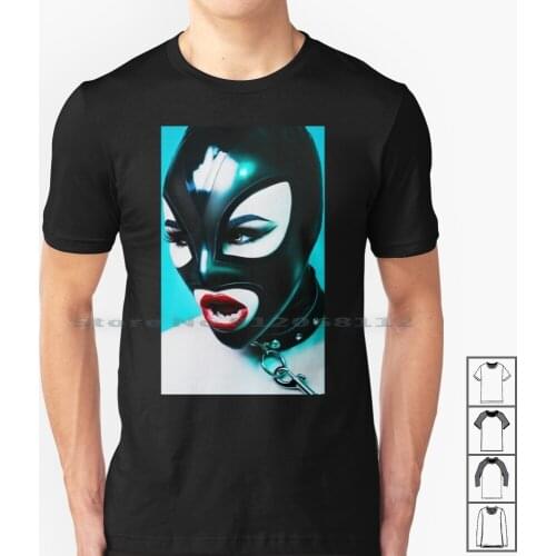 Enslaved T Shirt 100% Cotton Hood Bondage Collar Chain Bdsm Slave Submissive Fantasy Red Lipstick Blue Green Latex Fetish