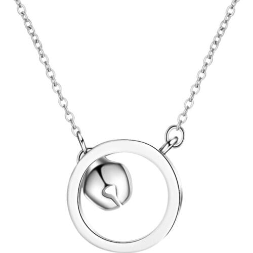 Trendy Silver Plated Chain Necklace For Girls Choker Party Accessories Cute Round Bell Pendant Necklace For Women Jewelry 2021