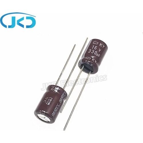 10pcs 330uF 16V NIPPON NCC KY Series 8*11.5mm Low Impedance Long Life 16V330uF Aluminum Electrolytic Capacitor