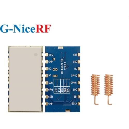 2PCS High Sensitivity -126 dBm 915Mhz 1W Si4463 Chip Embedded FSK Wireless Module RF4463F30 +2PCS Spring Antennas