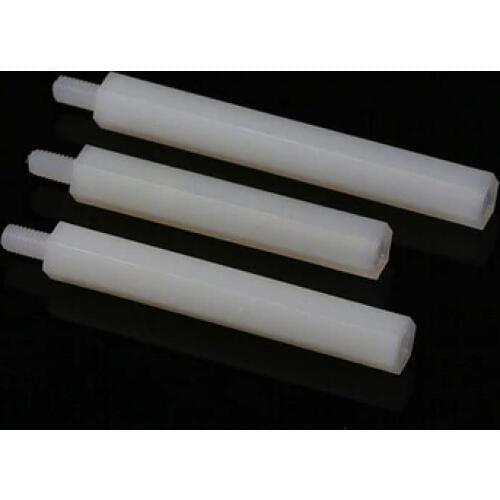 200pcs M3*9+6 mm Hexagon nylon column Single head isolation column support interval column Nylon plastic sticks