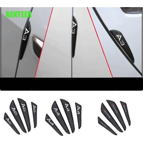 4pcs Car Door Protection Sticker For Audi A1 A3 A4 A5 A6 A7 A8 Q1 Q3 Q5 Q7 Q8 TT B5 B6 B7 B8 B9 S3 S4 S5 S6 S7 RS3 RS4 RS5 RS6