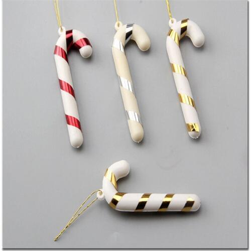6/12/18Pcs Christmas Canes Christmas Tree Decorations for Home Party New Year Christmas Candy Cane Xmas Tree Hanging Ornaments