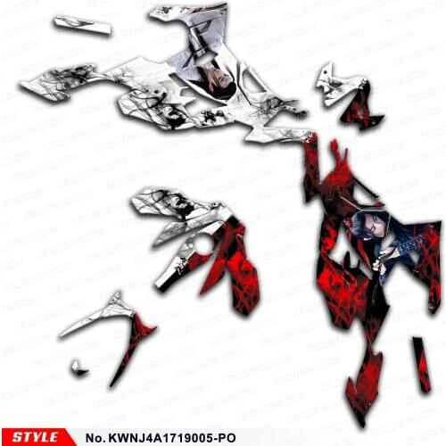 Aftermarket Custom Stickers Motorbike Backgrounds for Ninja 250 400 ABS 2017 2018 2019 2020 2021, Style No.KWNJ4A1719005-PO