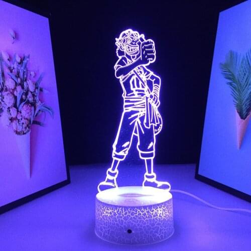 Anime Pirate LED Night Light Usopp Figure for Child Birthday Gift Bedroom Decoration LampManga 3D Table Light