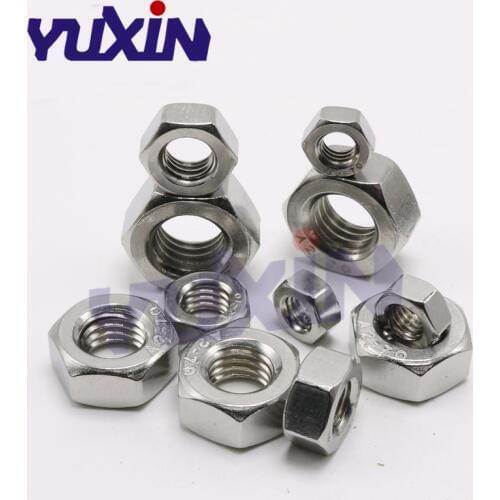 Free Shipping DIN934 M1 M1.2 M1.4 M1.6 M2 M2.5 M3 M4 M5 M6 M8 304 Stainless Steel A2 Metric Thread Hex Nut Hexagon Nuts Bolts