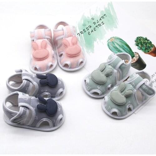 Infant Newborn Baby Girls Boy Prewalker Printing Rabbit Cartoon Single Shoes Summer Casual Sandals Baby Girl Shoes Non-slip