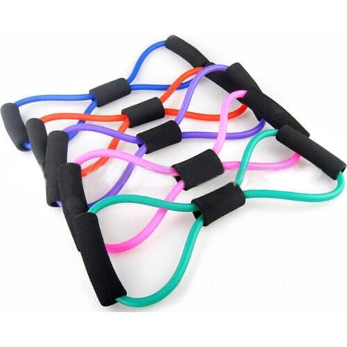 8 Word Type Resistance Band Chest Fitness Yoga Pilates Pull Ropes Tube Rubber Muscle Training Exercise Stretch Yoga Equipment