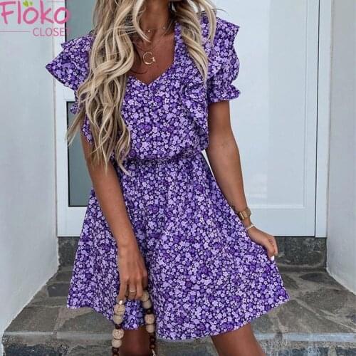 FlokoCloset Summer Short Sleeve Dresses