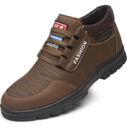 Fur Leather Boots Men Ankle Men Boots Real Leather Flexibly Bend 2020 New Fashion Comfort Warm Winter Snow Drop Shipping