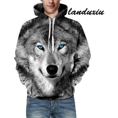Landuxiu Men's Printed Hoodies