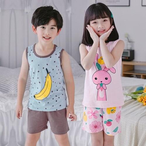 Summer Kids Pajamas Children Short Sleeve Sleepwear Boys Cartoon Pyjamas Kids Pajamas For Girls Baby Pijamas Child Clothing Sets