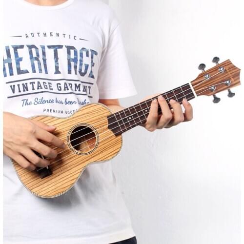 Mini Size 21 Inch Ukulele Zebrawood 4 String Portable Acoustic Instrument Gift SAL99