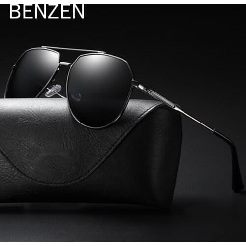 BENZEN Polarized Sunglasses Men Classic Aviation Sun Glasses For Male UV 400 Pilot Eyewear Black 9333