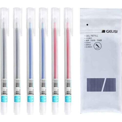26Pcs/Lot Gel Pen Refill Set 0.5mm Blue Black Red ink Rod for Handle High quality Gel Pen Refills School Office Stationery Tool