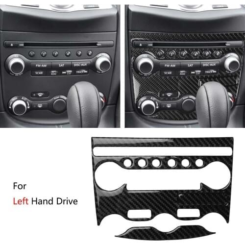 3Pcs Carbon Fiber AC Air Conditioning Frame Cover Sticker Trim For 370Z Z34 09