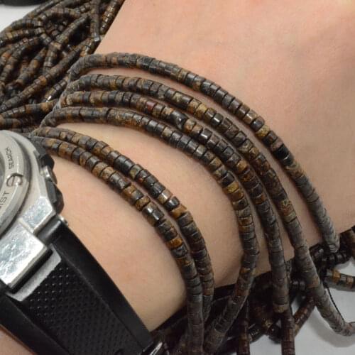 Natural Bronzite Loose Wheel / Heishi Beads 2x4mm