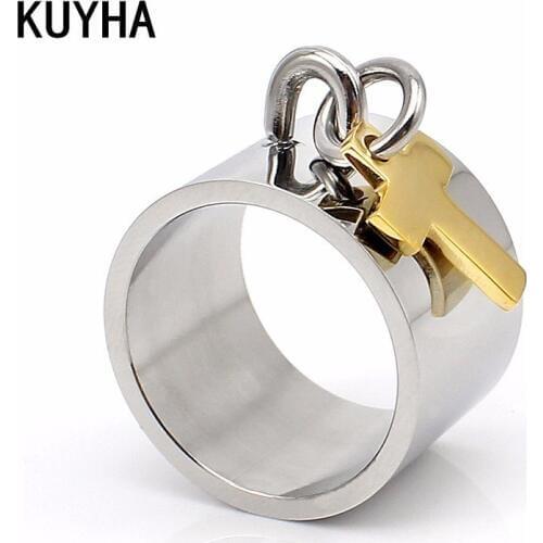 Lady Anel Stainless Steel Cross Rings Band Knuckle Crucifix Charms Ring for Women Engravable Laser Ring