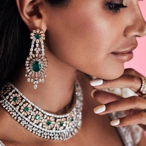 New Flowers 4Pcs African Jewelry Sets for Women Wedding Luxury Naija Dubai India Jewelry Set Cubic Zirconia Bridal Jewelry Sets