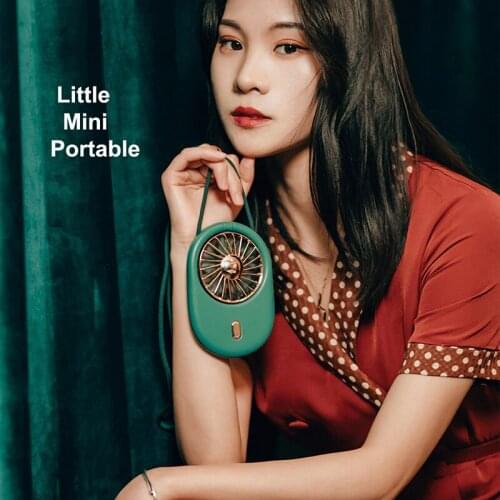 Mini Neck Hanging Fan Portable Creative Folding Handheld Lanyard USB Charge Summer Desktop Multi Function Air Cooler
