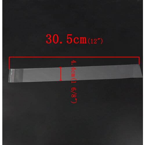 DoreenBeads Plastic Bags Clear Self Adhesive Seal Transparent(Usable Space 27.3x4.4cm) 30.5x4.4cm,200PCs (B24065), yiwu