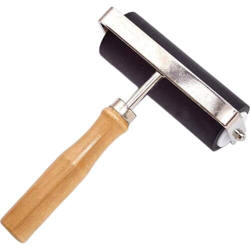 Deluxe Rubber Roller Wood Handle Brayer for Print Ink Paint Block Stamping Crafting Wallpaper Application Arts Crafts Tool