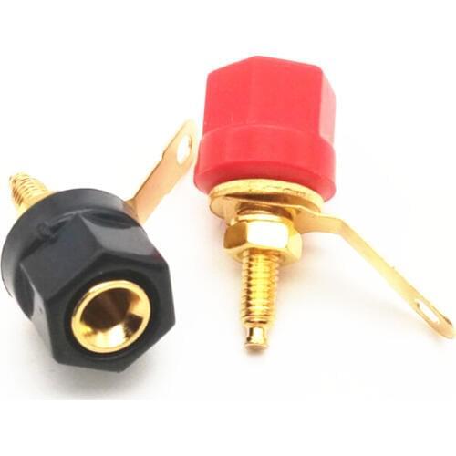 20PCS/lot Hexagon Banana Jack Socket 4mm Banana Connector Panel Terminal Audio Accessories