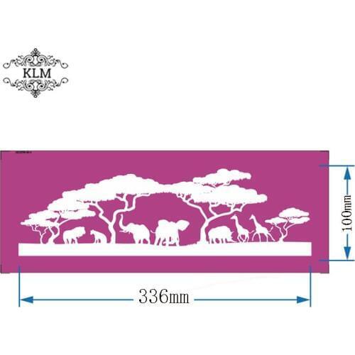 Elephant giraffe lion print cloth pattern mould on the new grassland Mesh Stencil