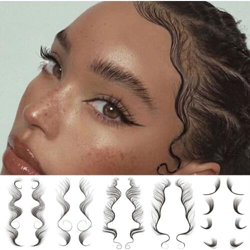 Temporary tattoo stickers Baby hair edge tattoo Bangs tattoo hairline tattoo stickers waterproof face tattoo Brazilian hair new