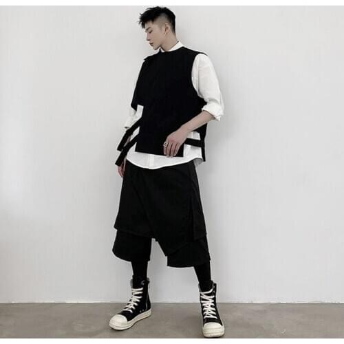 Skirt pants mens loose ins Capris summer dark Yamamoto style wide leg Harun pants fashion brand hairdresser fashion