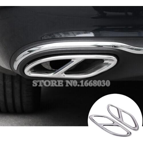 Rear Exhaust Muffler Tail Pipe Cover Trim 2pcs For Benz E Class W212 S212 2014-2015 Car accesories interior Car decoration