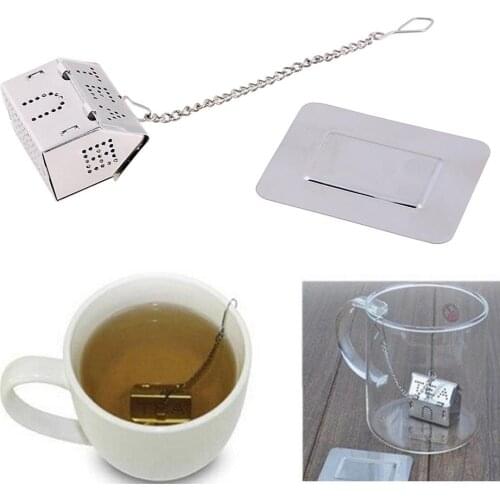 1pc Home Stainless Steel Tea Infuser Loose House Shape Mesh Tea Strainer Filter Tea Set Accessories Kitchen Tools