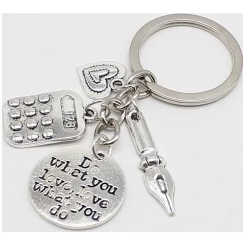 1 piece make your favorite jewelry key ring, computer keyring pen pendant accounting gift office charm keychain