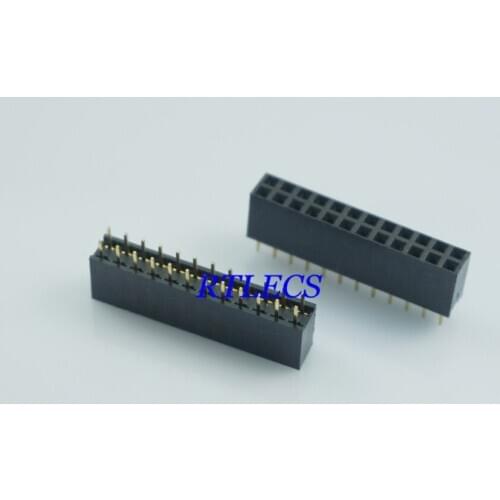 1000 pcs 2.54 mm 0.100" Pitch 2x12 24 Pin Dual Row PCB Female Header Through Hole Straight DIP Insulator Height 8.5mm RoHs 180