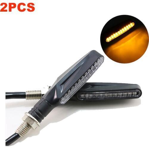 2pcs/1 pair Buendeer Motorcycle Turn Signal Light Signals Indicators 12V 12 LED Yellow Blinkers Flashers Lamp For Honda