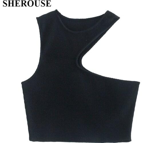 2021 Women Irregular Tank Top Fashion Design Open Detail Casual Chic Lady y2k tops sexy Knitted Crop Top Woman Summer