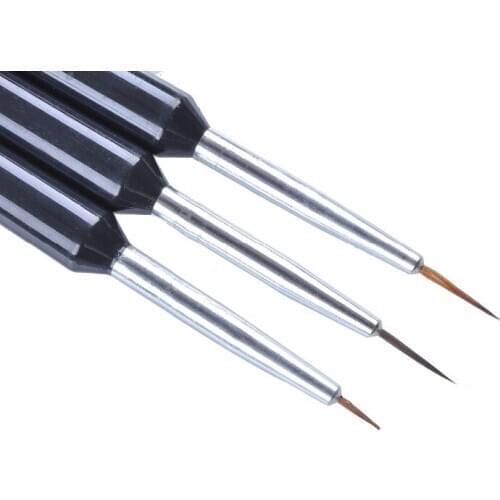 3Pcs Nail Art Lines Painting Pen Brush Set Gel Polish Tips Flower 3D Design Manicure Pendicure Professional Drawing Tool Kit