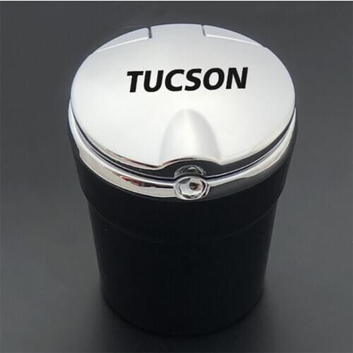 For Hyundai Tucson Car Ashtray Creative Personality Multi-function Car With LED Light Ashtray With Lid Car Ashtray Accessories