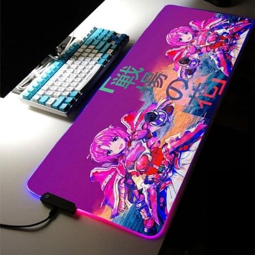 Classic anime characters Large Demon Slayer Mousepad Gaming Accessories Mouse Pad RGB LED Gamer Computer Desk Pad Keyboard Mat