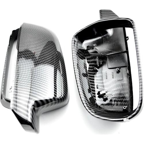 2Pcs Carbon fiber style Rearview Mirror Shells Cover Protection Cap Car Styling Shell Side Mirror Shell Covers For A3 A4 A5 B8.5
