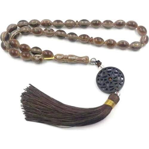 Tasbih Brown resin 33 Rosary bead EID gift Muslim Coffee bracelet islamic Jewelry Accessories Misbaha shop arabic fashion