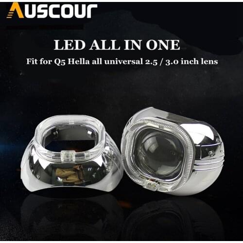 2pcs 3.0inch for smax led DRL day running angel eyes Projector lens shrouds white color hid xenon kit headlight car styling