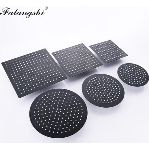 High Quality Bathroom Rainfall Shower Head 304 Stainless Steel Black 8/10/12 Inch Round&Square Ultrathin Shower Head WB8460