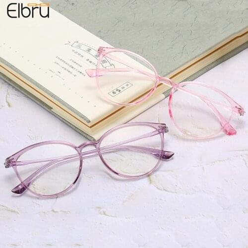 Elbru -0.5-1.0-1.5-2.0-2.5 To-6.0 TR90 Ultralight Myopia Glasses Women Retro Cat Eye Finished Prescription Shortsighted Glasses